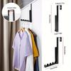 25*4.5*3cm1pc Foldable Clothes Door Rear Hanger Without Punching,four-grids Strong Load-bearing Retractable Wall Mounted Rack.