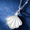 Fashionable Shell Pendant Necklace "I Love You" Projection Neckchain Adjustable Length Clavicle Chain Party Accessory