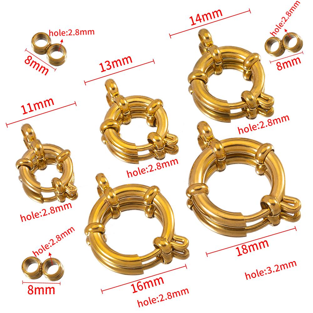 4pcs Stainless Steel Spring Clasps Round Clasp Bracelet Connectors for DIY Necklace Jewelry Making Accessories 10 12 14 16 18mm