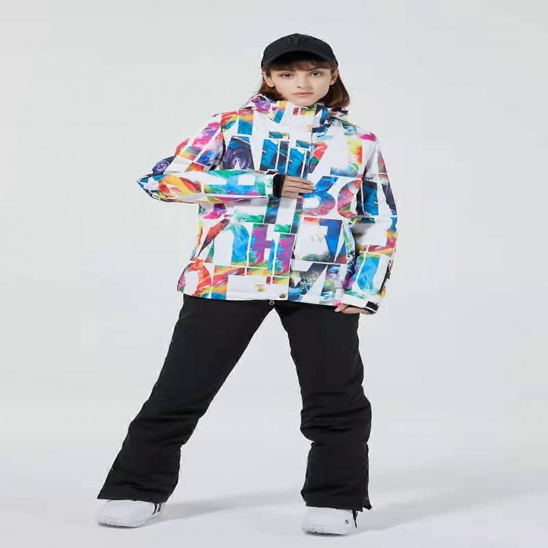 Dámská lyžařská souprava Vodotěsná Větruodolná Termální Snowboardová lyžařská bunda Kalhoty Outdoorový sportovní set