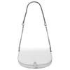 Mila Design Zilverkleurige Hardware Leren Messenger Bag Schoudertas Medium Dames Wit