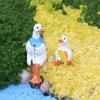 Yousheng 2Pcs Cute Duck Statues Waterproof UV Resistant Funny Cartoon Duck Garden Figurines Indoor Outdoor Decorations