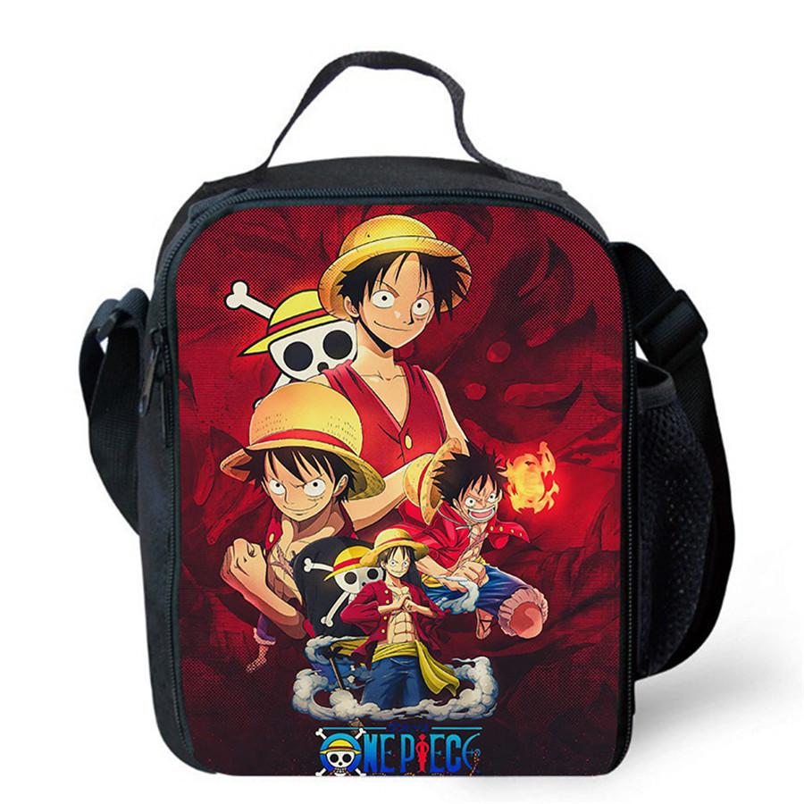 Insulated One Piece Anime Lunch Bag, Lightweight Durable Cooler Bag for Boys and Girls Age 6-10, Thermal Bag for School Camping