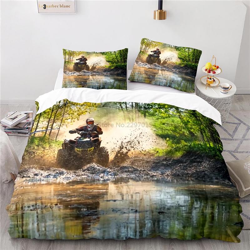 Stunt Off-road Motorcycle 3d Printed Bedding Set Duvet Cover Set with Pillowcase Twin Full Queen King Size Bedclothes Bed Linen