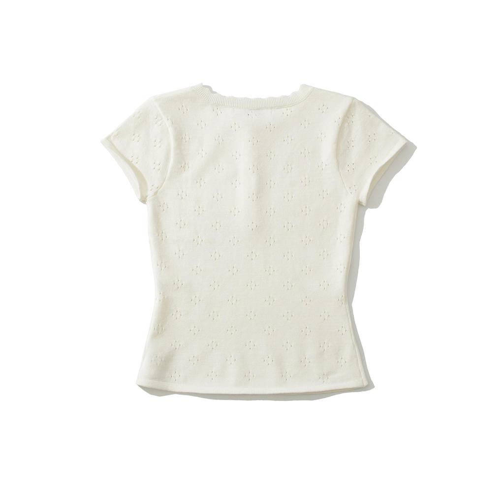 European & American Style Women's Solid Color Knit Short Sleeve Top 26021 - Summer 2026 Collection.