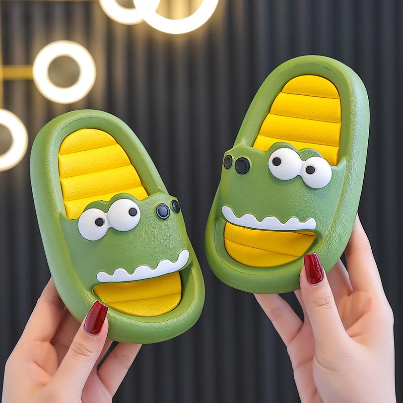 

Dinosaur slippers for children, indoor non-slip silent slippers for boys and girls, cute summer baby home bathroom slide sandals 150Recommended for everyd