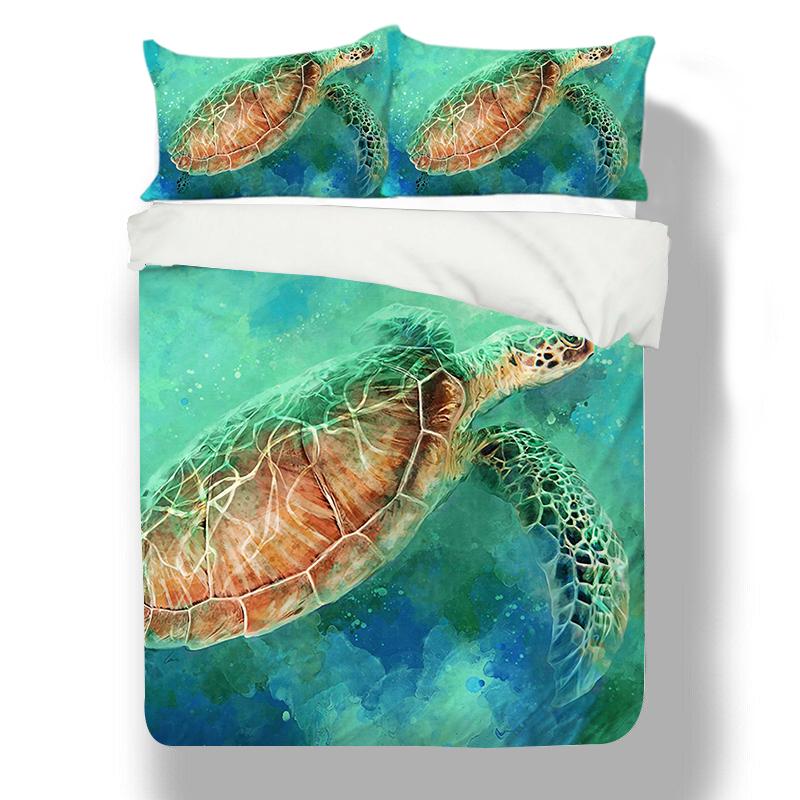 Turtle Bedding Set Quilt Cover Pillowcase Down Quilt Cover Household Bedding King-size Bed Full Size Bedding Decoration