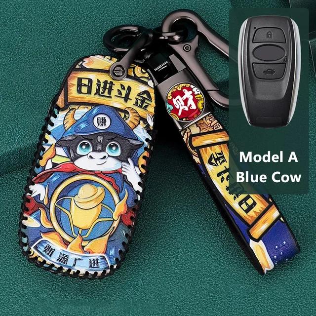 

Leather Key Case Remote Cover for Subaru Impreza Forester XV WRX STI Legacy BRZ Outback Keychain Holder Shell Car Accessories key case for Subaru