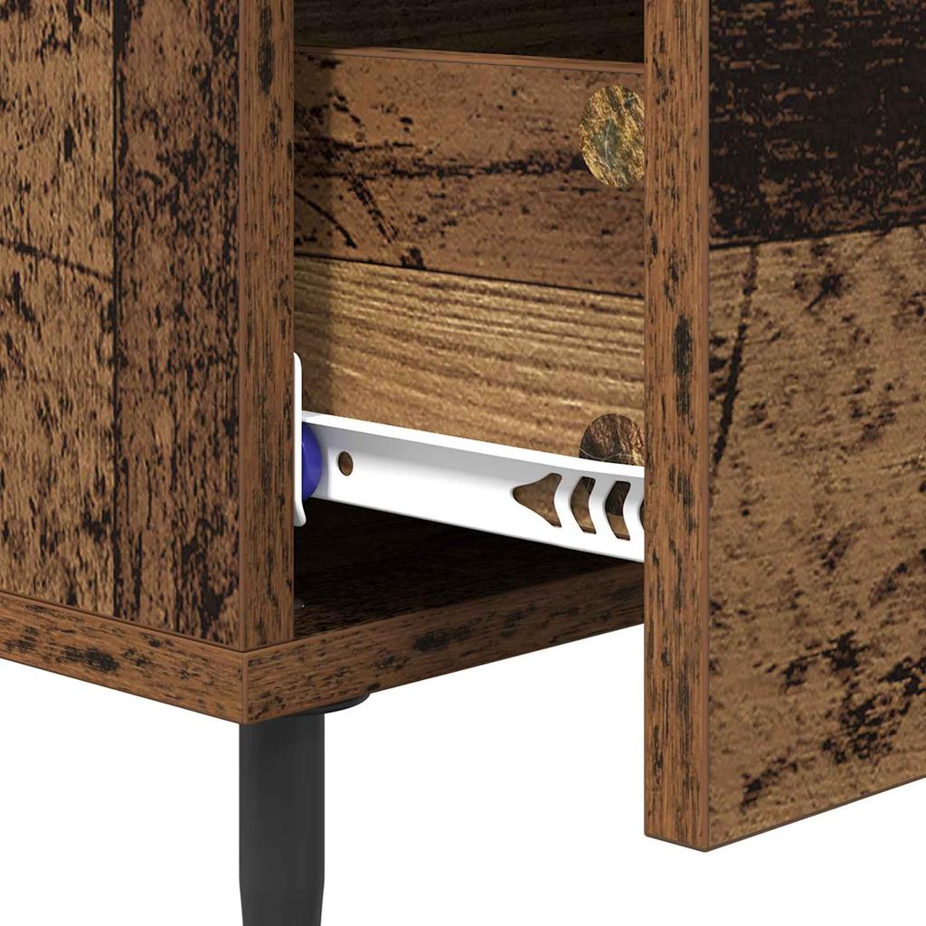 Nightstand with Drawers Reclaimed Wood Look 40 x 40 x 66 cm Engineered Wood