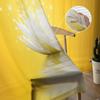 Perdele transparente din flori de lotus, galbene, perdele din tul pentru fereastră, pentru dormitor, bucătărie, draperii din voal
