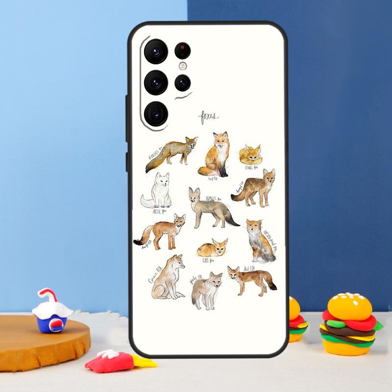 Fox Animal Pattern Phone Case For Samsung Galaxy S25 Ultra S9 S10 S20 S21 S22 Plus S23 FE S24 Ultra Cover Coque