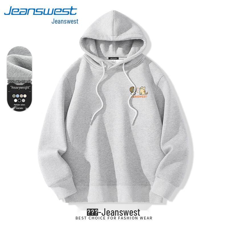 Jeanswest Men's Fall 2025 Heavy Cotton Cat Print Loose Fit Hoodie