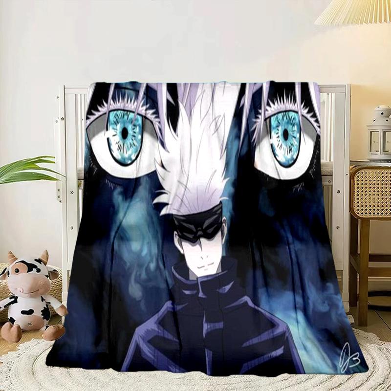 Jujutsu Curse Battle Blanket Flannel Blanket for bed, sofa, Camping, Hiking, Picnic Essentials, gift for family Fan gifts