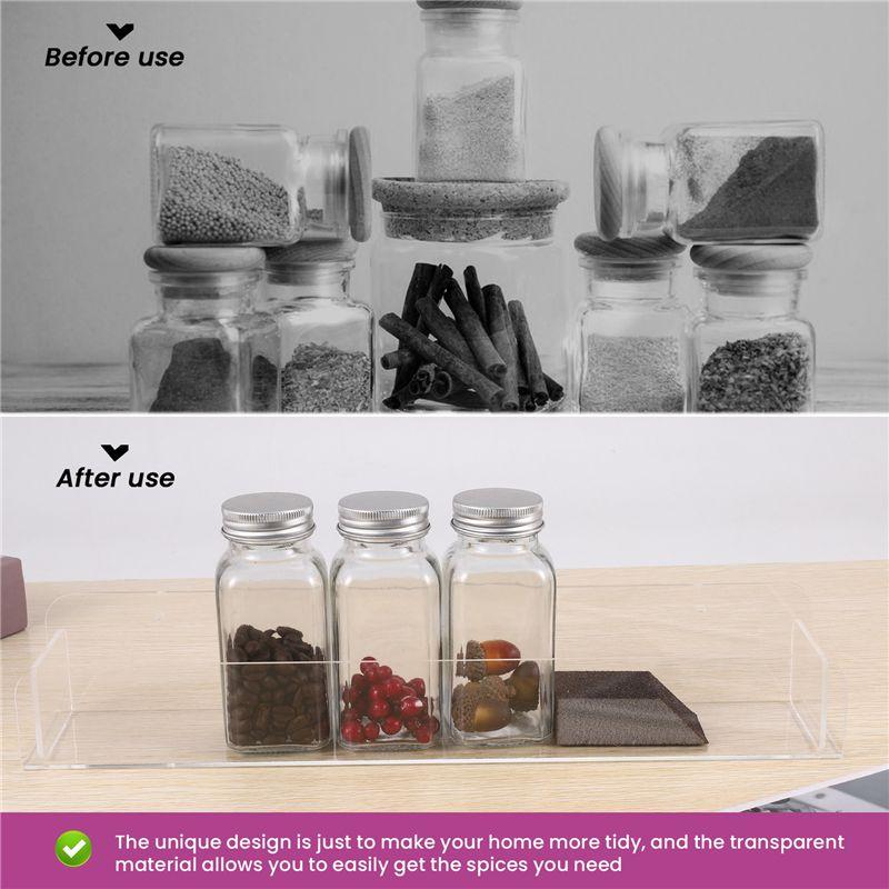 Aug. Wall Mounted Spice Rack Organizer,Clear Acrylic Spice Shelf Storage Holder For Wall Kitchen Pantry Cabinet Door 4 Pack