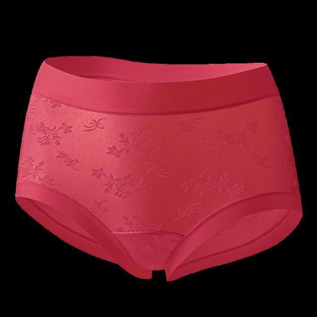 Ladies Spring and Autumn National Style Relief Jacquard Breathable 10A Antibacterial Crotch Triangle Briefs