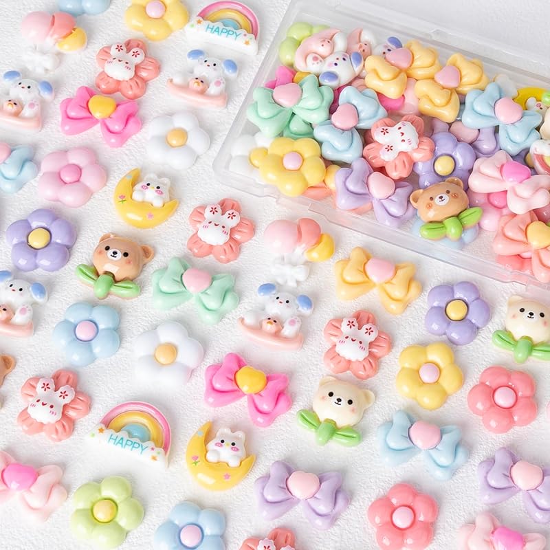 

deco parts resin set [Happy garden/Free DIY/Various motifs] accessory parts cute character deco material beads whip deco parts resin parts resin