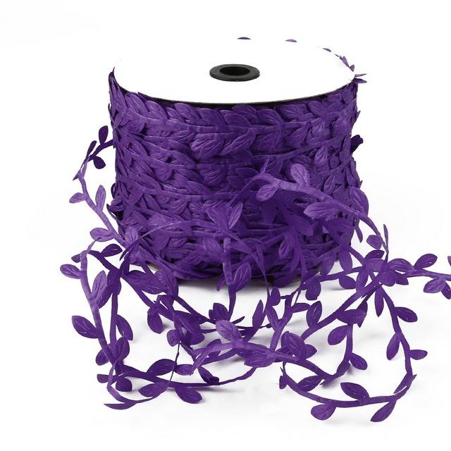 

10 метров искусственный цветок в форме шелкового листа, зеленые листья для дома, свадебное украшение, венок, скрапбукинг, искусственный цветок фиолетовый