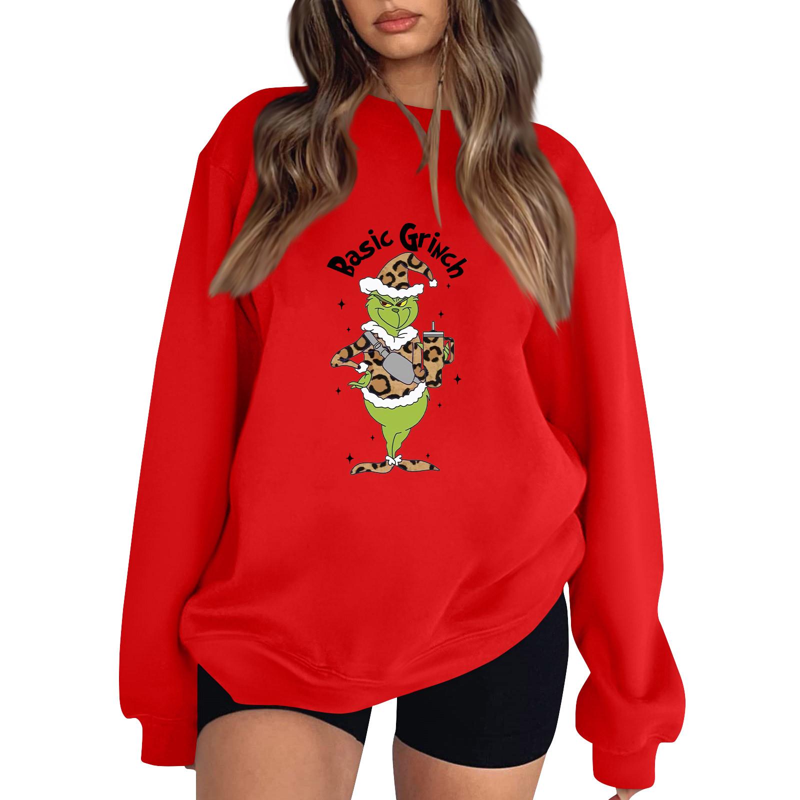 

Women s Sweatshirt Sports Christmas Print Pullover Sweatshirt Round Neck Long Sleeve Top Casual Sweatshirt S