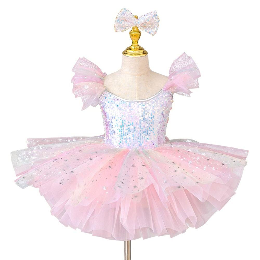 Modern Ballet Tutu Sequin Performance Clothes Fashion Princess Dress  Kids Girls