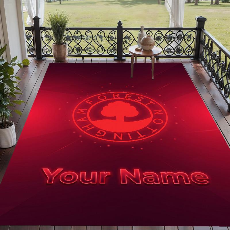 Custom Text Printed Rug Nottingham Forest FC Non Slip Floor Carpet For Home Room Decor