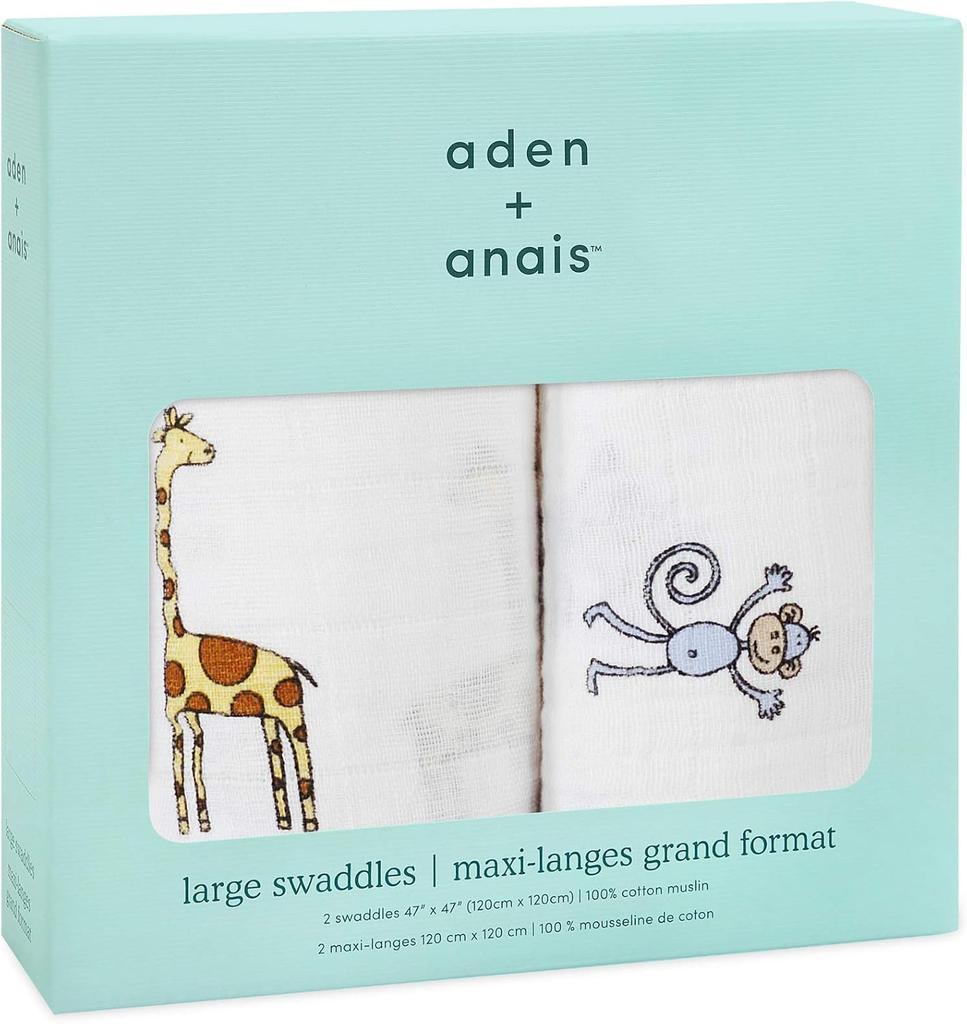 Aden + Anais Jungle Jam Muslin Swaddles (2-Pack, 4023)