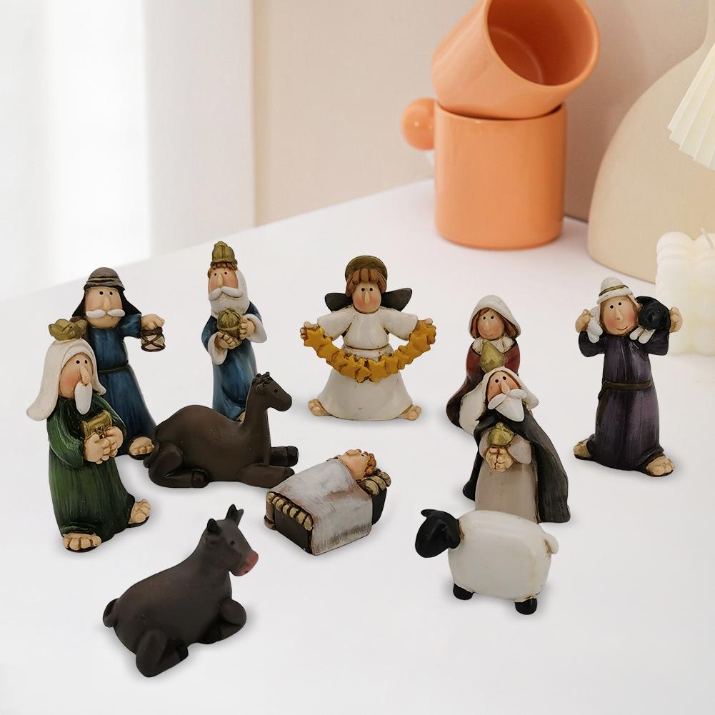 Mini Jesus Figurines Small Jesus Statues Cartoon for Christmas Thanksgiving Day