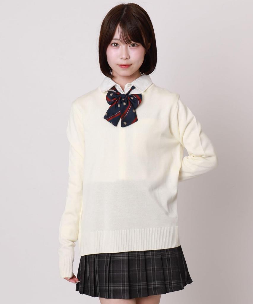 WEGO Basic School Knit Student Uniform Solid Outerwear for High and Junior High School Work Simple Fall Size Sweater, Top, Color, Girls, Commuting,