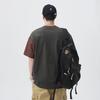 New Summer Japanese Trendy Contrasting Color Trendy Round Collar Pure Cotton 250g Loose T-shirt