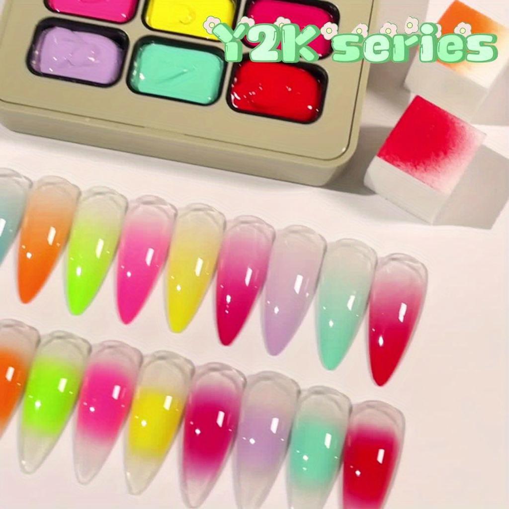 Nail Gel, Rainbow Dopamine Series, Spring Summer Fashion, High Saturation Shine, LED Nail Art, Gradient Effect, DIY Nail Design