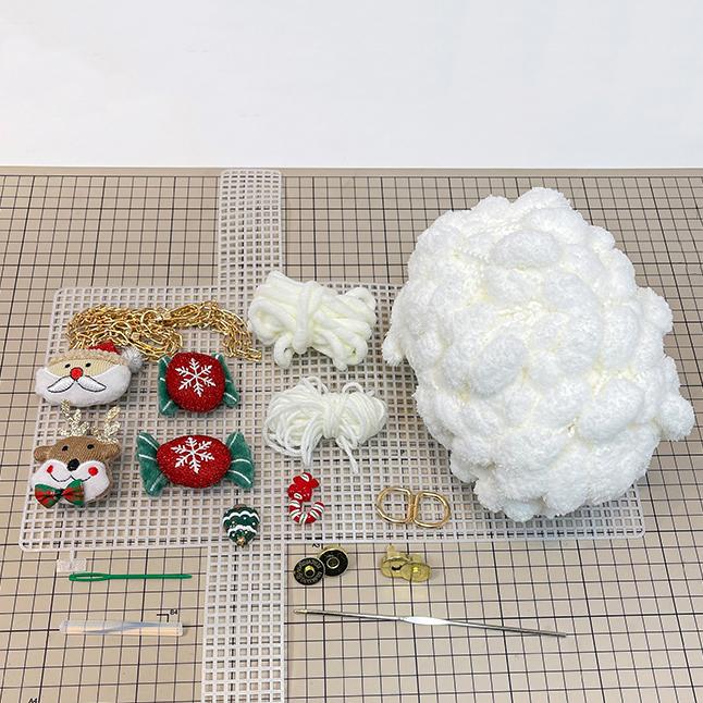 

WTEMPO DIY Материалы для плетения сумки ручной работы Домашние подарки ручной работы для вашей девушки, друга, семьи Материалы для изготовления сумки через плечо 1set белый