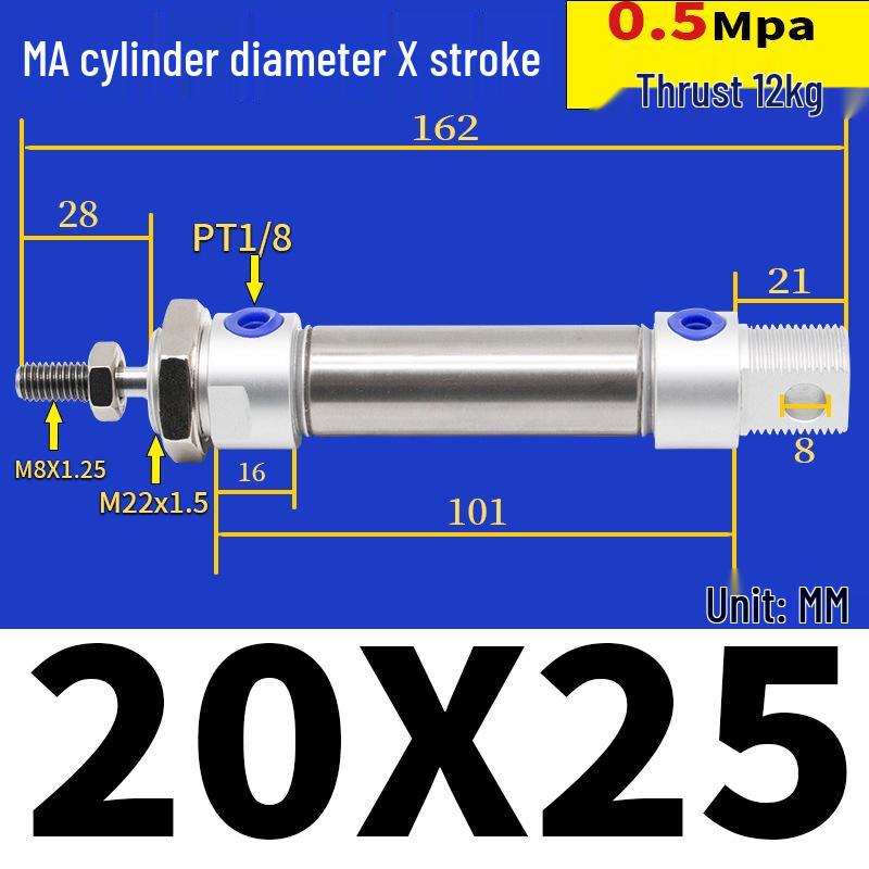 Corrosion Resistant Stainless Steel Pneumatic Cylinder 16-40mm/50-150mm