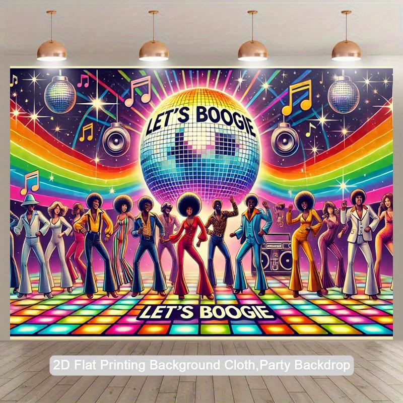 A 2D backdrop for polyester photography with disco party design, 2D party backdrop 100x150cm