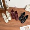 2025 spring new rivet Mary Jane shoes women's comfortable shallow mouth single shoes with French high heels women's outer wear