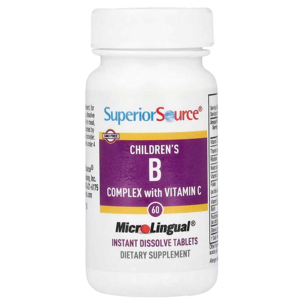 Superior Source Children's B Complex with Vitamin C Instant Dissolve MicroLingual Tablets, 60 Tablets