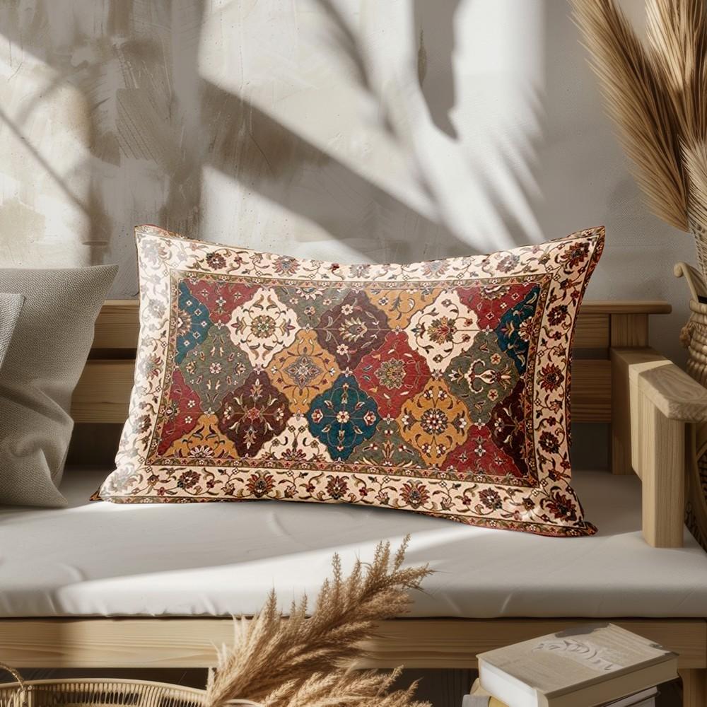 Home Decor Colorful Ethnic Pattern Cushion Suitable For Sofa Bedroom Car Pillow Cover Cushion Rectangular Back Cushion