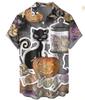 Summer Men's Beach Shirt Printed Hawaiian Short Sleeve Flower Shirt Boys