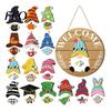 Wood Sign Decor 1 Set Interchangeable Wooden Welcome with Seasonal Hat Accessories Gnome Wall Hanging Highland Cow Front Door Home Office
