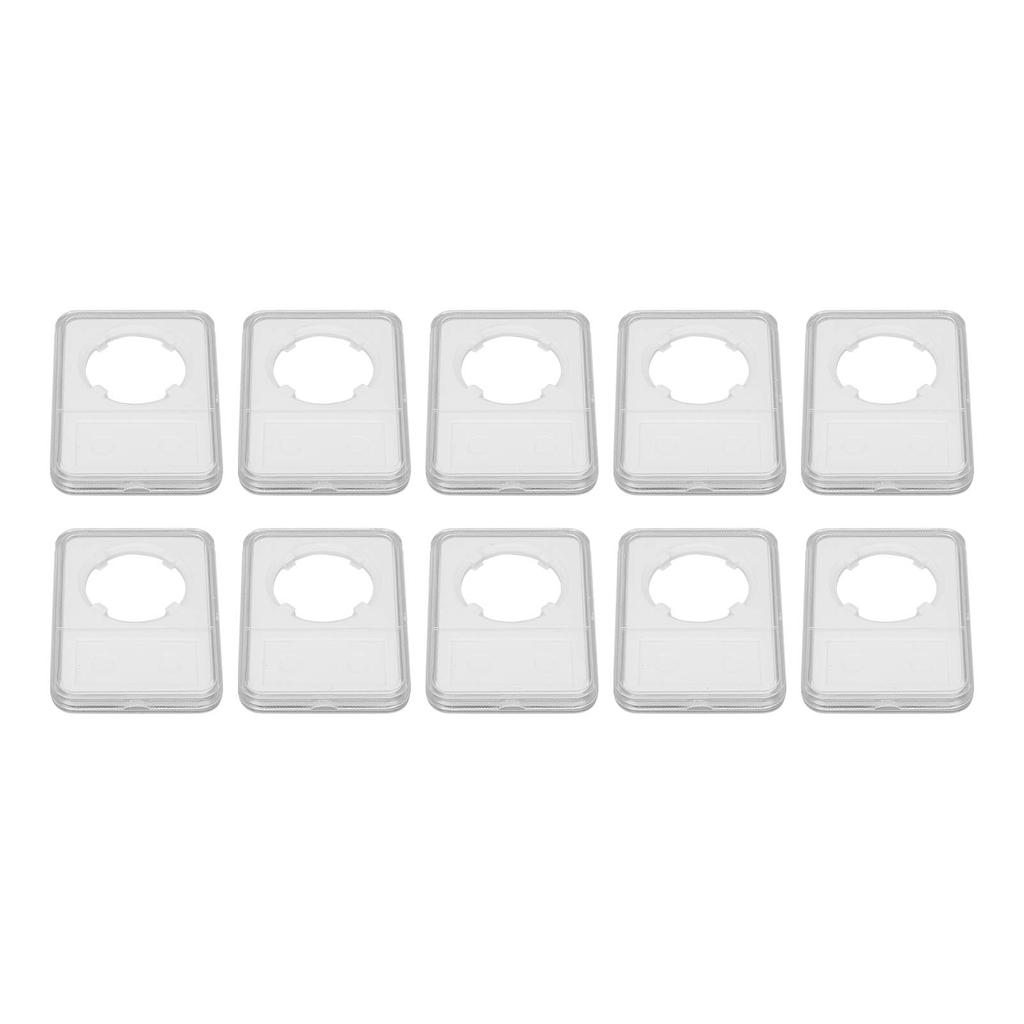 10 STK Myntkapsel Gjennomsiktig Design Slitesterk Miljøvennlig Myntbeskyttelsesboks for Mynt