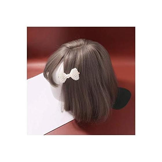 Kids Hair Accessories Set - 2 Pieces White Ribbon Pearl Hair Clips for Girls, Cute & Elegant for Parties, Recitals, Stage, Photoshoots