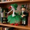 Porch Geese Dress Costume with Hat Irish Festival Polyester Porch Geese Statue Clothing For Patrick's Day Decoration