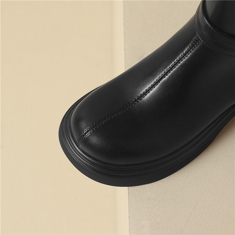 Women's high-heeled boots autumn and winter new thick-heeled large-size casual knee boots
