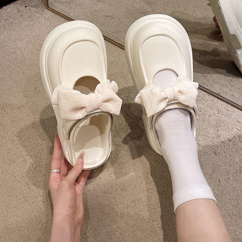 Non-slip retro cool slippers 2025 summer wear new fashionable and versatile high-end thick-soled bag head hole shoes women