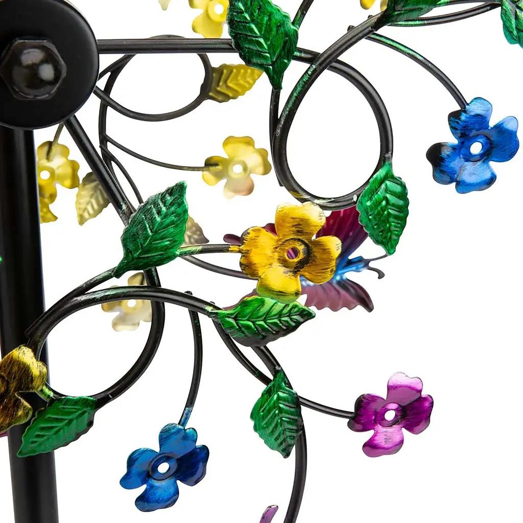 Colorful Butterfly Garden Wind Spinner Metal Stakes Flower Windmill Iron Art Handcrafts Garden Lawn Yard Decor Removable