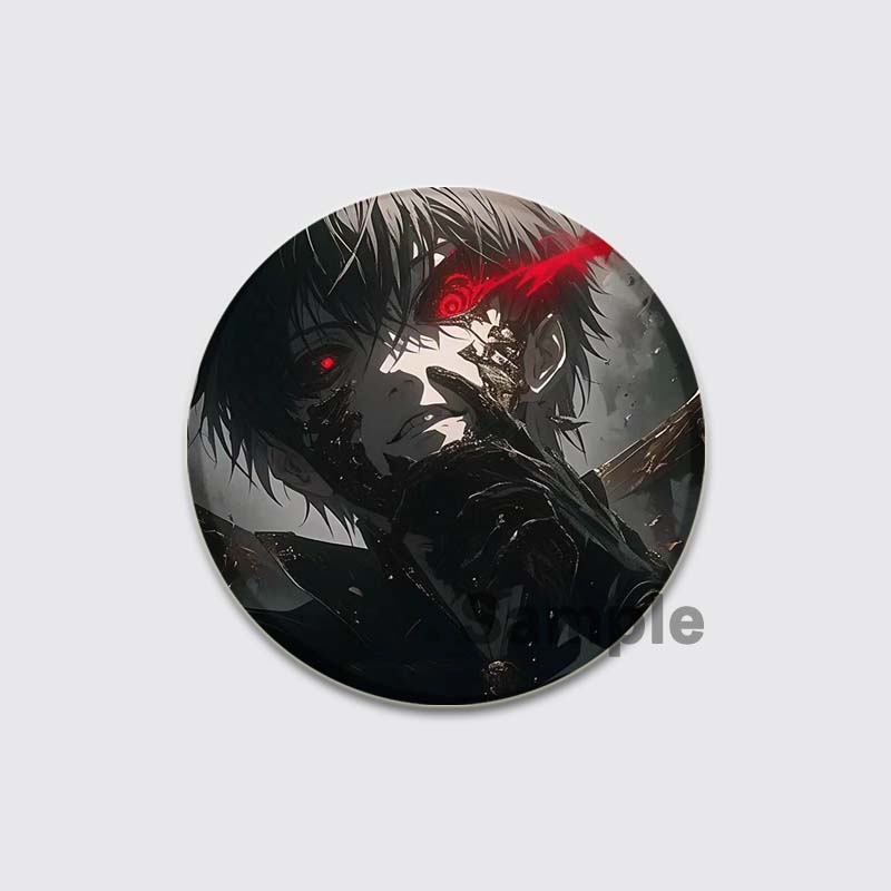 32/44/58mm Fashion Accessorie Anime Tokyo Ghoul Pin Handmade Cartoon Kaneki Ken Brooche for Backpack Cothes Collection Badge Hat Decoration