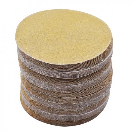 NO-Hole 100 Pack 5" 180 Grit Disc Hook Loop Pads Sanding Discs Flocking