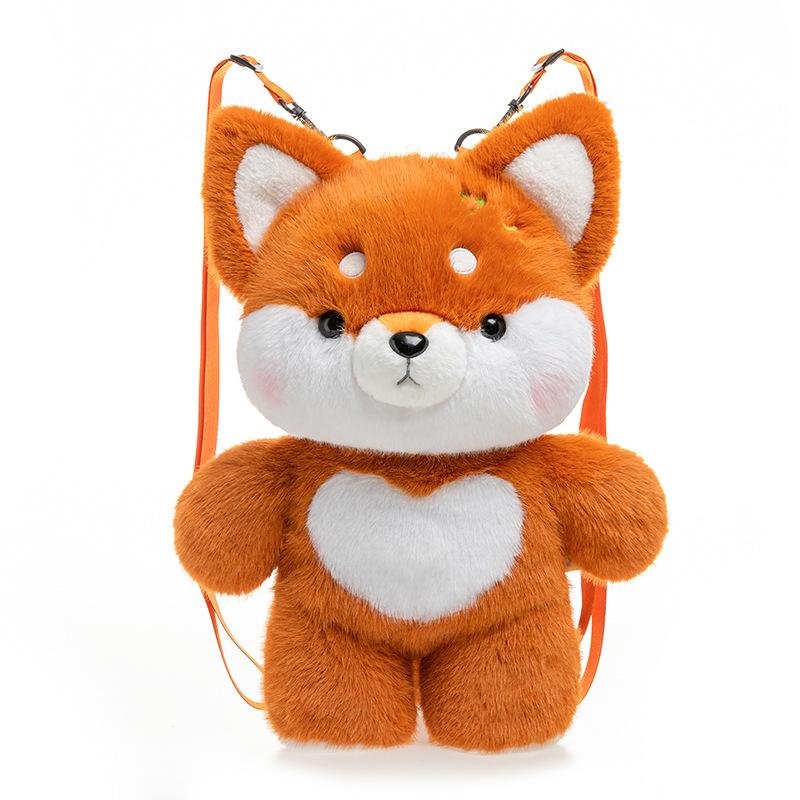 

Новый рюкзак-лисичка, плюшевая игрушка-кукла, медведь, кролик, плюшевая сумка-мессенджер, детский подарок на день рождения 40 cm