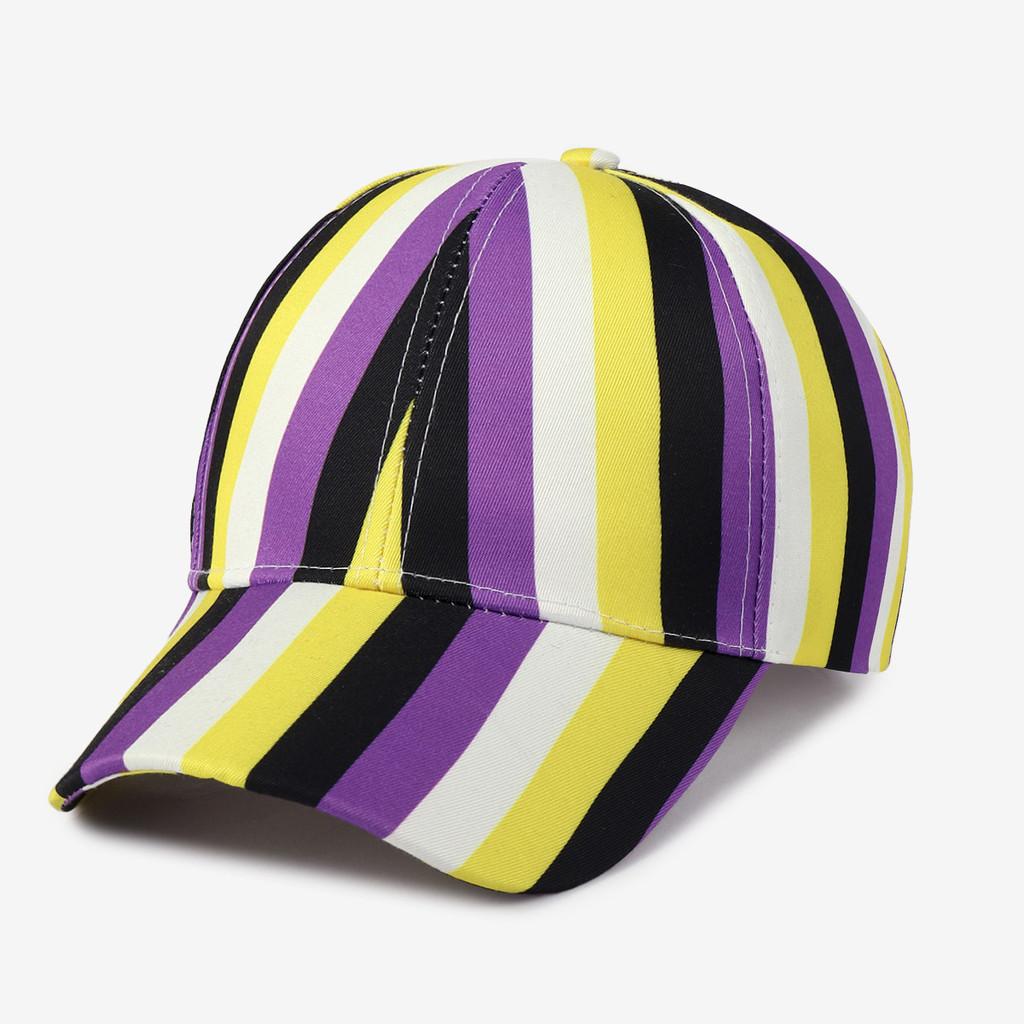 Unisex Rainbow Pattern Baseball Hat With Breathable Twill Fabric For Sun Protection