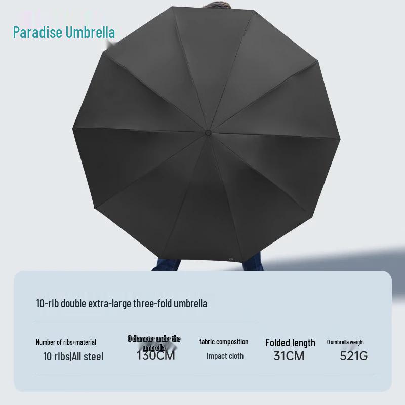 Paradise 3-Fold Reinforced Rain/Sun Umbrella