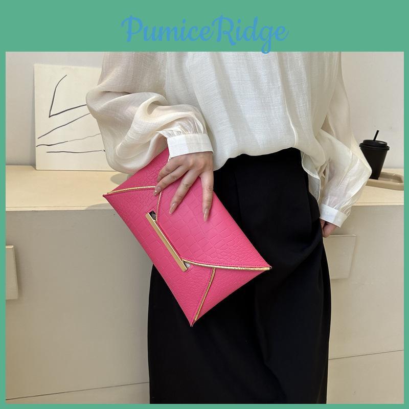 Trendige Schwarz-Gold PU Umschlag-Clutch-Tasche für Damen Stylisches Sommerparty-Accessoire