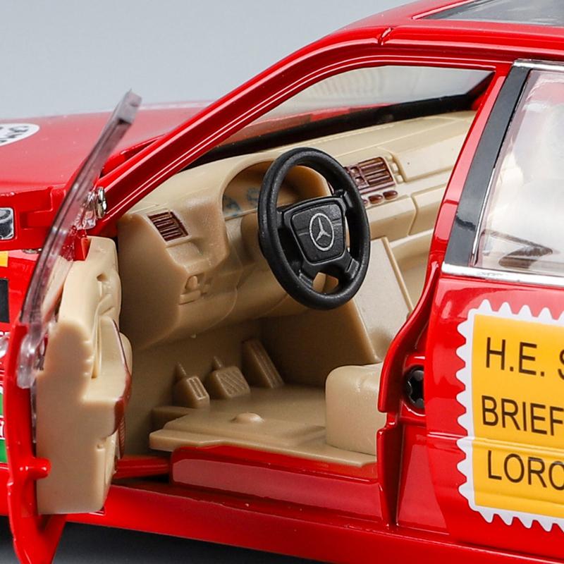 1/24 Benz W140 S320 SEL Red Pig Alloy Wide Body Sports Car Model Diecast Metal Modified Raing Car Model Sound and Light Kids Toy Gift